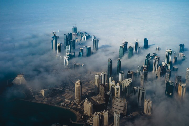 Birdseye view of Qatar Skyline